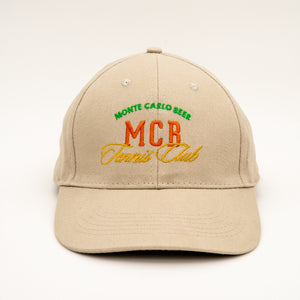 Casquette beige MCB édition Tennis Club, sur fond blanc