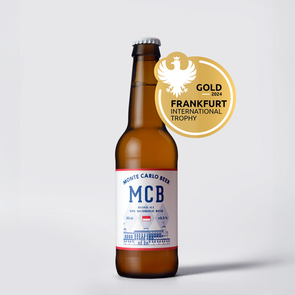 Bière blonde sans alcool Monte Carlo Beer avec la médaille  d'ord au concours de bière de Frankfurt en 2024