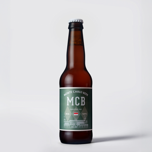 Bière artisanale India Pale Ale de Monte Carlo Beer sur fond blanc